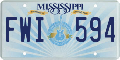 MS license plate FWI594