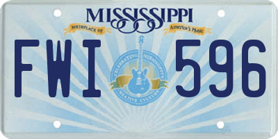 MS license plate FWI596