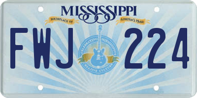 MS license plate FWJ224