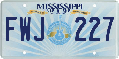 MS license plate FWJ227