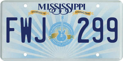 MS license plate FWJ299