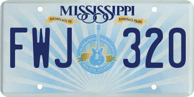 MS license plate FWJ320