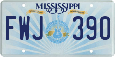 MS license plate FWJ390