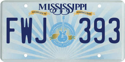 MS license plate FWJ393