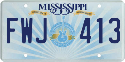 MS license plate FWJ413