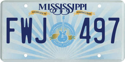 MS license plate FWJ497