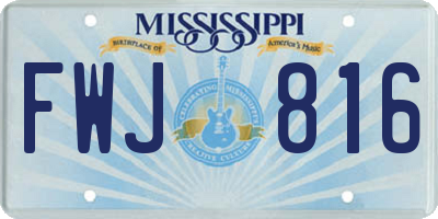 MS license plate FWJ816