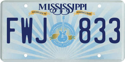 MS license plate FWJ833