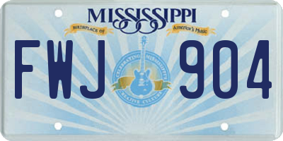 MS license plate FWJ904