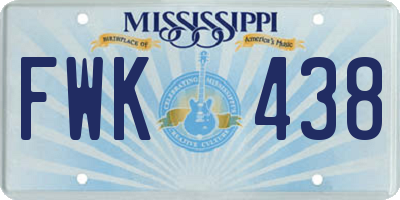 MS license plate FWK438