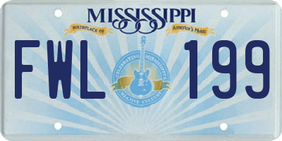 MS license plate FWL199