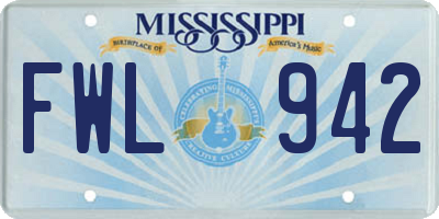 MS license plate FWL942