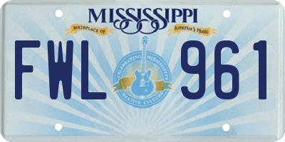 MS license plate FWL961