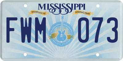 MS license plate FWM073