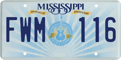 MS license plate FWM116