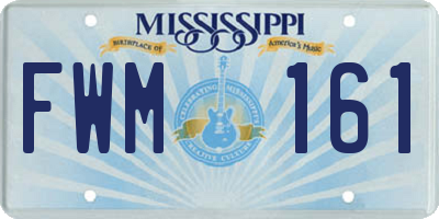 MS license plate FWM161
