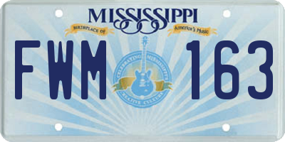 MS license plate FWM163
