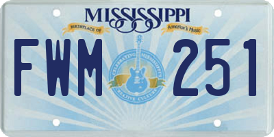 MS license plate FWM251