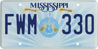 MS license plate FWM330