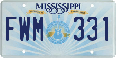 MS license plate FWM331