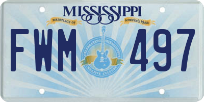 MS license plate FWM497