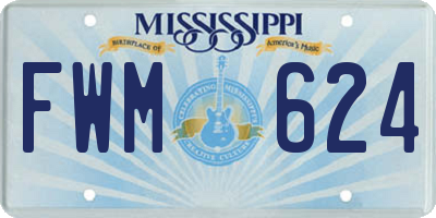 MS license plate FWM624