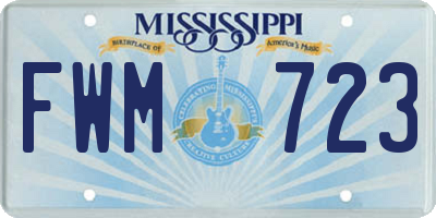 MS license plate FWM723