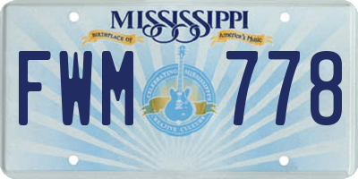 MS license plate FWM778