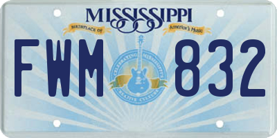 MS license plate FWM832