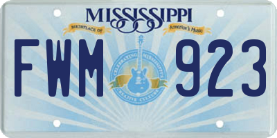 MS license plate FWM923