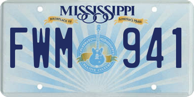 MS license plate FWM941