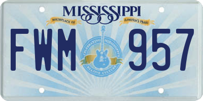 MS license plate FWM957