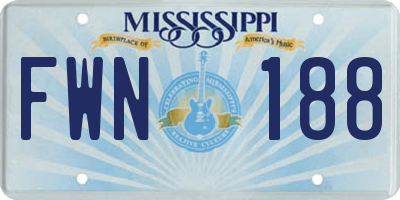 MS license plate FWN188