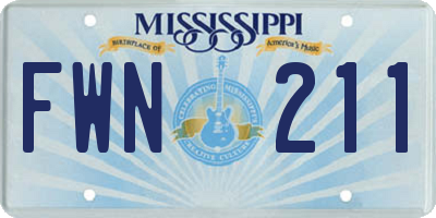 MS license plate FWN211