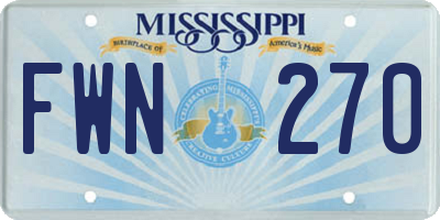 MS license plate FWN270