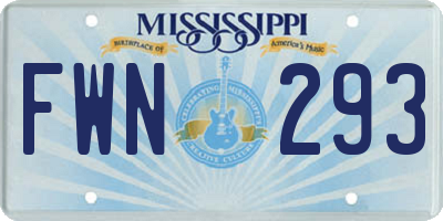 MS license plate FWN293