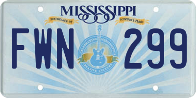 MS license plate FWN299