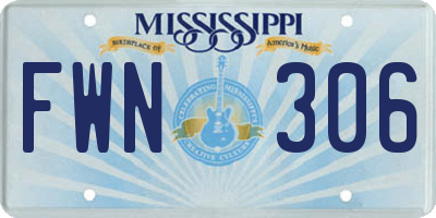 MS license plate FWN306