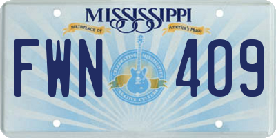 MS license plate FWN409