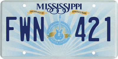 MS license plate FWN421