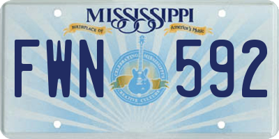 MS license plate FWN592
