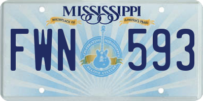 MS license plate FWN593