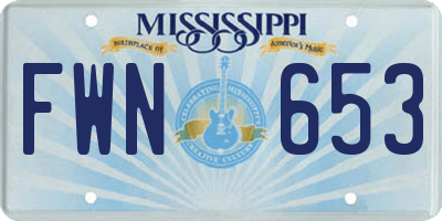 MS license plate FWN653