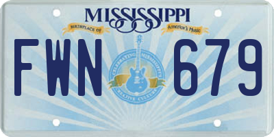 MS license plate FWN679