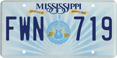 MS license plate FWN719