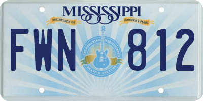 MS license plate FWN812