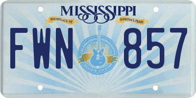 MS license plate FWN857