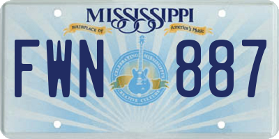 MS license plate FWN887
