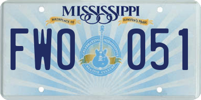 MS license plate FWO051