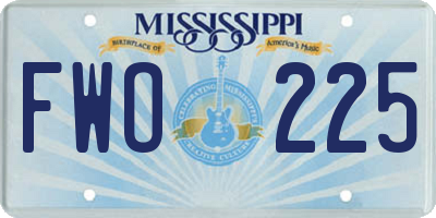 MS license plate FWO225